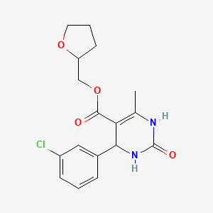 molecular formula C17H19ClN2O4 B5146012 tetrahydro-2-furanylmethyl 4-(3-chlorophenyl)-6-methyl-2-oxo-1,2,3,4-tetrahydro-5-pyrimidinecarboxylate 