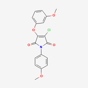 molecular formula C18H14ClNO5 B5146016 3-chloro-4-(3-methoxyphenoxy)-1-(4-methoxyphenyl)-1H-pyrrole-2,5-dione 