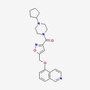 molecular formula C23H26N4O3 B5146022 5-({3-[(4-cyclopentyl-1-piperazinyl)carbonyl]-5-isoxazolyl}methoxy)isoquinoline 