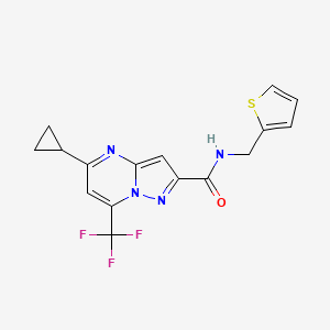 molecular formula C16H13F3N4OS B5146047 5-cyclopropyl-N-(2-thienylmethyl)-7-(trifluoromethyl)pyrazolo[1,5-a]pyrimidine-2-carboxamide 
