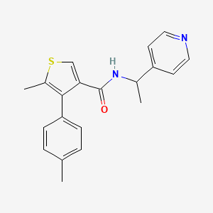 5-methyl-4-(4-methylphenyl)-N-[1-(4-pyridinyl)ethyl]-3-thiophenecarboxamide