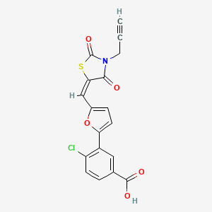 molecular formula C18H10ClNO5S B5146100 4-chloro-3-(5-{[2,4-dioxo-3-(2-propyn-1-yl)-1,3-thiazolidin-5-ylidene]methyl}-2-furyl)benzoic acid 