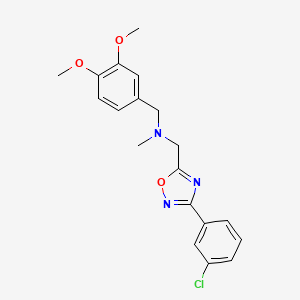 molecular formula C19H20ClN3O3 B5146150 1-[3-(3-chlorophenyl)-1,2,4-oxadiazol-5-yl]-N-(3,4-dimethoxybenzyl)-N-methylmethanamine 