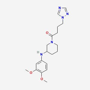 molecular formula C19H27N5O3 B5146169 N-(3,4-dimethoxyphenyl)-1-[4-(1H-1,2,4-triazol-1-yl)butanoyl]-3-piperidinamine 