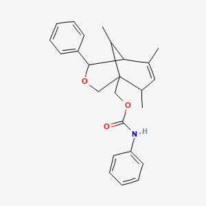 molecular formula C25H29NO3 B5146242 (6,8,9-trimethyl-4-phenyl-3-oxabicyclo[3.3.1]non-6-en-1-yl)methyl phenylcarbamate 