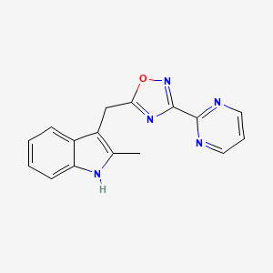 molecular formula C16H13N5O B5146249 2-methyl-3-{[3-(2-pyrimidinyl)-1,2,4-oxadiazol-5-yl]methyl}-1H-indole 