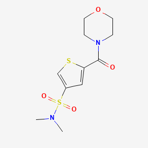 molecular formula C11H16N2O4S2 B5146256 N,N-dimethyl-5-(4-morpholinylcarbonyl)-3-thiophenesulfonamide 