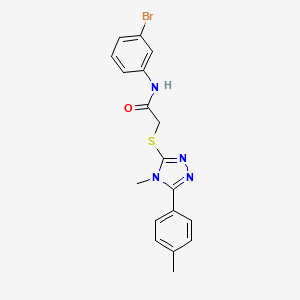 molecular formula C18H17BrN4OS B5146263 N-(3-bromophenyl)-2-{[4-methyl-5-(4-methylphenyl)-4H-1,2,4-triazol-3-yl]thio}acetamide 
