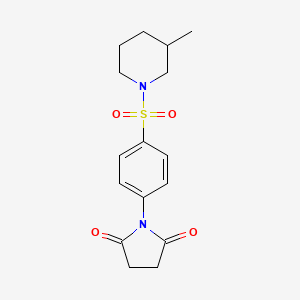molecular formula C16H20N2O4S B5146300 1-{4-[(3-methyl-1-piperidinyl)sulfonyl]phenyl}-2,5-pyrrolidinedione 