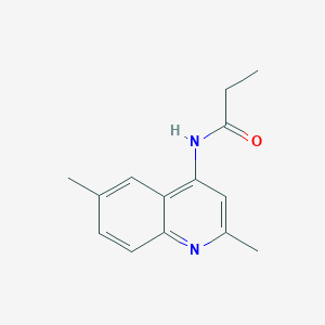 molecular formula C14H16N2O B5146307 N-(2,6-dimethyl-4-quinolinyl)propanamide 
