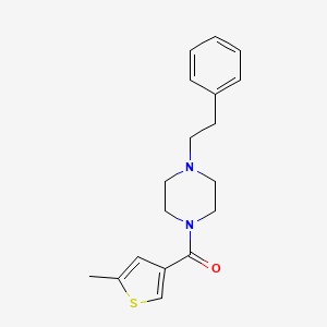 molecular formula C18H22N2OS B5146337 1-[(5-methyl-3-thienyl)carbonyl]-4-(2-phenylethyl)piperazine 
