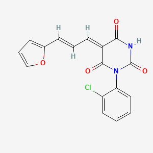 molecular formula C17H11ClN2O4 B5146372 1-(2-chlorophenyl)-5-[3-(2-furyl)-2-propen-1-ylidene]-2,4,6(1H,3H,5H)-pyrimidinetrione 