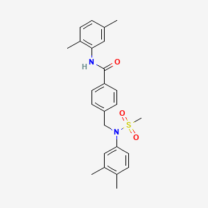 molecular formula C25H28N2O3S B5146381 N-(2,5-dimethylphenyl)-4-{[(3,4-dimethylphenyl)(methylsulfonyl)amino]methyl}benzamide 