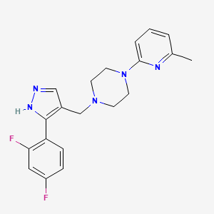 molecular formula C20H21F2N5 B5146385 1-{[3-(2,4-difluorophenyl)-1H-pyrazol-4-yl]methyl}-4-(6-methyl-2-pyridinyl)piperazine 