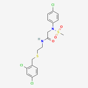 molecular formula C18H19Cl3N2O3S2 B5146391 N~2~-(4-chlorophenyl)-N~1~-{2-[(2,4-dichlorobenzyl)thio]ethyl}-N~2~-(methylsulfonyl)glycinamide 