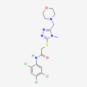 molecular formula C16H18Cl3N5O2S B5146404 2-{[4-methyl-5-(4-morpholinylmethyl)-4H-1,2,4-triazol-3-yl]thio}-N-(2,4,5-trichlorophenyl)acetamide 
