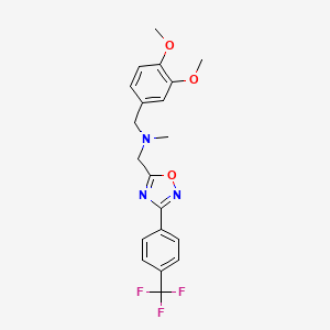 molecular formula C20H20F3N3O3 B5146412 (3,4-dimethoxybenzyl)methyl({3-[4-(trifluoromethyl)phenyl]-1,2,4-oxadiazol-5-yl}methyl)amine 