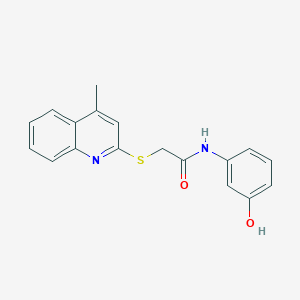 molecular formula C18H16N2O2S B5146417 N-(3-hydroxyphenyl)-2-[(4-methyl-2-quinolinyl)thio]acetamide 