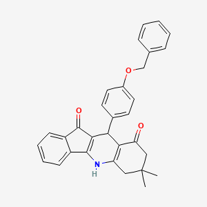 molecular formula C31H27NO3 B5146427 10-[4-(benzyloxy)phenyl]-7,7-dimethyl-6,7,8,10-tetrahydro-5H-indeno[1,2-b]quinoline-9,11-dione CAS No. 6061-46-7