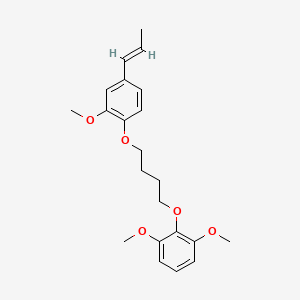 molecular formula C22H28O5 B5146434 1,3-dimethoxy-2-{4-[2-methoxy-4-(1-propen-1-yl)phenoxy]butoxy}benzene 