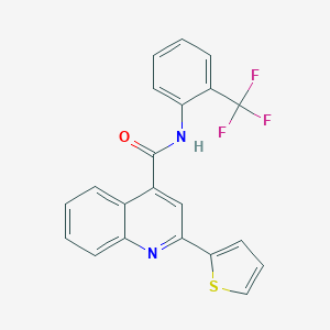 molecular formula C21H13F3N2OS B514648 2-(2-thienyl)-N-[2-(trifluoromethyl)phenyl]-4-quinolinecarboxamide CAS No. 438619-23-9