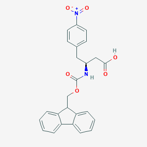 molecular formula C25H22N2O6 B051465 (S)-3-((((9H-芴-9-基)甲氧羰基)氨基)-4-(4-硝基苯基)丁酸 CAS No. 270062-88-9