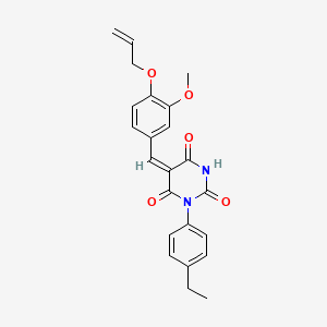 molecular formula C23H22N2O5 B5146525 5-[4-(allyloxy)-3-methoxybenzylidene]-1-(4-ethylphenyl)-2,4,6(1H,3H,5H)-pyrimidinetrione 