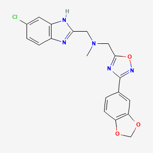molecular formula C19H16ClN5O3 B5146548 1-[3-(1,3-benzodioxol-5-yl)-1,2,4-oxadiazol-5-yl]-N-[(5-chloro-1H-benzimidazol-2-yl)methyl]-N-methylmethanamine 