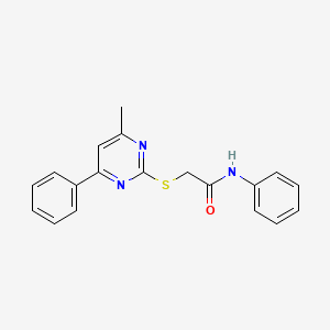 molecular formula C19H17N3OS B5146551 2-[(4-methyl-6-phenyl-2-pyrimidinyl)thio]-N-phenylacetamide 