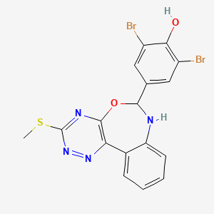 molecular formula C17H12Br2N4O2S B5146583 2,6-dibromo-4-[3-(methylthio)-6,7-dihydro[1,2,4]triazino[5,6-d][3,1]benzoxazepin-6-yl]phenol 