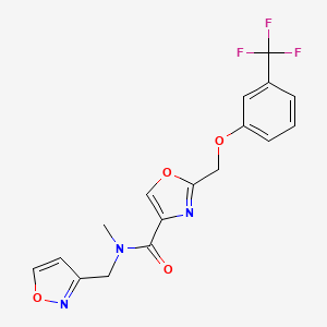 molecular formula C17H14F3N3O4 B5146589 N-(3-isoxazolylmethyl)-N-methyl-2-{[3-(trifluoromethyl)phenoxy]methyl}-1,3-oxazole-4-carboxamide 