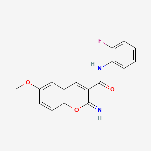 N-(2-fluorophenyl)-2-imino-6-methoxy-2H-chromene-3-carboxamide