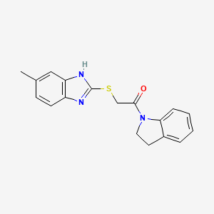 molecular formula C18H17N3OS B5146608 2-{[2-(2,3-dihydro-1H-indol-1-yl)-2-oxoethyl]thio}-5-methyl-1H-benzimidazole 