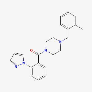 molecular formula C22H24N4O B5146620 1-(2-methylbenzyl)-4-[2-(1H-pyrazol-1-yl)benzoyl]piperazine trifluoroacetate 