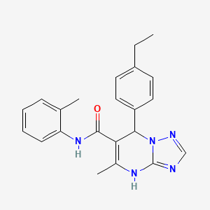 molecular formula C22H23N5O B5146634 7-(4-ethylphenyl)-5-methyl-N-(2-methylphenyl)-4,7-dihydro[1,2,4]triazolo[1,5-a]pyrimidine-6-carboxamide 