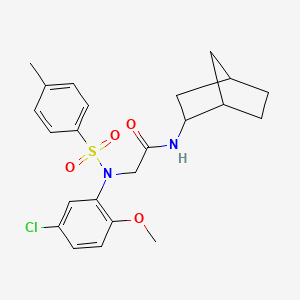 molecular formula C23H27ClN2O4S B5146673 N~1~-bicyclo[2.2.1]hept-2-yl-N~2~-(5-chloro-2-methoxyphenyl)-N~2~-[(4-methylphenyl)sulfonyl]glycinamide 