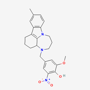 molecular formula C24H27N3O4 B5146681 2-methoxy-4-[(11-methyl-1,2,3,3a,6,7-hexahydro[1,4]diazepino[3,2,1-jk]carbazol-4(5H)-yl)methyl]-6-nitrophenol 