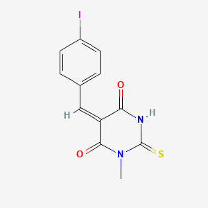 molecular formula C12H9IN2O2S B5146686 5-(4-iodobenzylidene)-1-methyl-2-thioxodihydro-4,6(1H,5H)-pyrimidinedione 