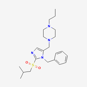 molecular formula C22H34N4O2S B5146690 1-{[1-benzyl-2-(isobutylsulfonyl)-1H-imidazol-5-yl]methyl}-4-propylpiperazine 