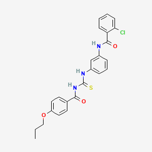 molecular formula C24H22ClN3O3S B5146705 2-chloro-N-[3-({[(4-propoxybenzoyl)amino]carbonothioyl}amino)phenyl]benzamide 