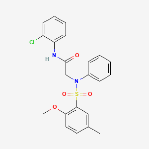 molecular formula C22H21ClN2O4S B5146711 N~1~-(2-chlorophenyl)-N~2~-[(2-methoxy-5-methylphenyl)sulfonyl]-N~2~-phenylglycinamide 