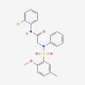 molecular formula C22H21ClN2O4S B5146711 N-(2-CHLOROPHENYL)-2-(N-PHENYL2-METHOXY-5-METHYLBENZENESULFONAMIDO)ACETAMIDE 