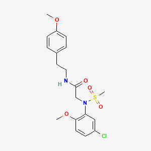 molecular formula C19H23ClN2O5S B5146714 N~2~-(5-chloro-2-methoxyphenyl)-N~1~-[2-(4-methoxyphenyl)ethyl]-N~2~-(methylsulfonyl)glycinamide 