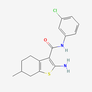molecular formula C16H17ClN2OS B5146719 2-amino-N-(3-chlorophenyl)-6-methyl-4,5,6,7-tetrahydro-1-benzothiophene-3-carboxamide 