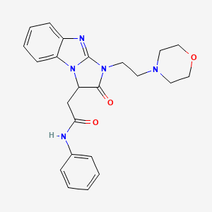 molecular formula C23H25N5O3 B5146722 2-{1-[2-(4-morpholinyl)ethyl]-2-oxo-2,3-dihydro-1H-imidazo[1,2-a]benzimidazol-3-yl}-N-phenylacetamide 