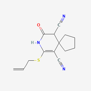 molecular formula C14H15N3OS B5146733 7-(allylthio)-9-oxo-8-azaspiro[4.5]dec-6-ene-6,10-dicarbonitrile CAS No. 5212-11-3