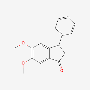 molecular formula C17H16O3 B5146744 5,6-dimethoxy-3-phenyl-1-indanone 