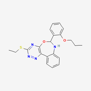 molecular formula C21H22N4O2S B5146746 3-(ethylthio)-6-(2-propoxyphenyl)-6,7-dihydro[1,2,4]triazino[5,6-d][3,1]benzoxazepine 