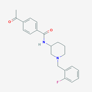 molecular formula C21H23FN2O2 B5146837 4-acetyl-N-[1-(2-fluorobenzyl)-3-piperidinyl]benzamide 