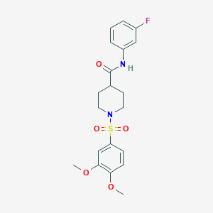 molecular formula C20H23FN2O5S B5146846 1-(3,4-dimethoxybenzenesulfonyl)-N-(3-fluorophenyl)piperidine-4-carboxamide 